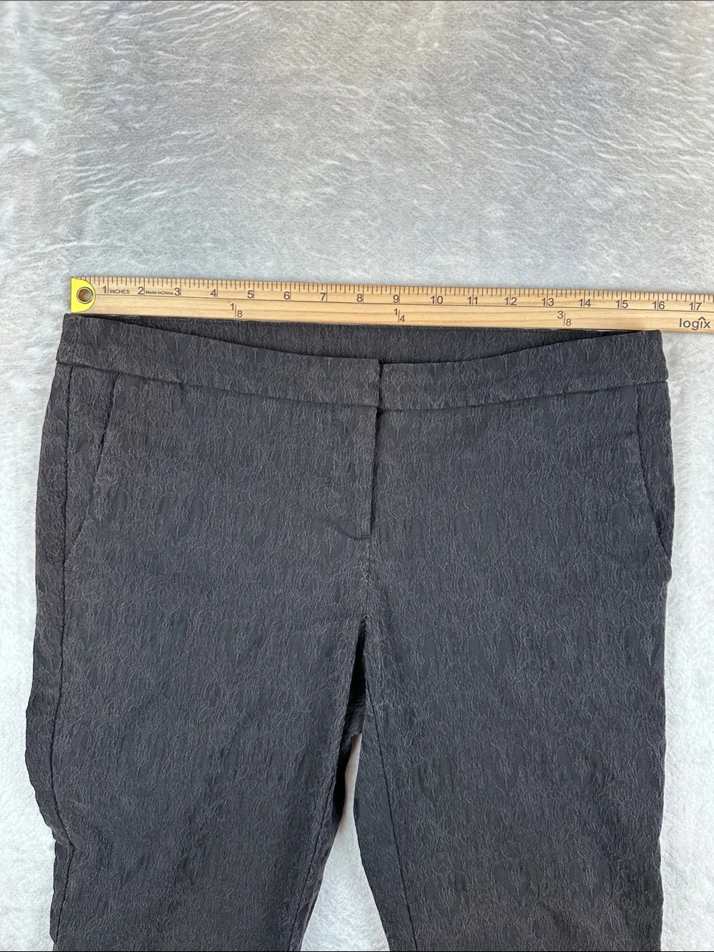 Cynthia Rowley Womens Black Jacquard Dress Pants Size 6 Slim Ankle Career